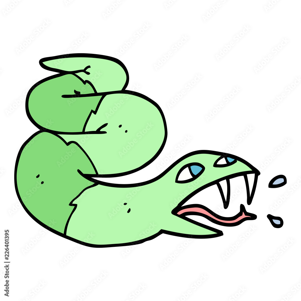 Naklejka premium hand drawn doodle style cartoon hissing snake