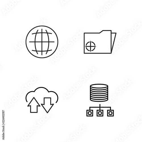 Wallpaper Mural web simple outlined icons set Torontodigital.ca