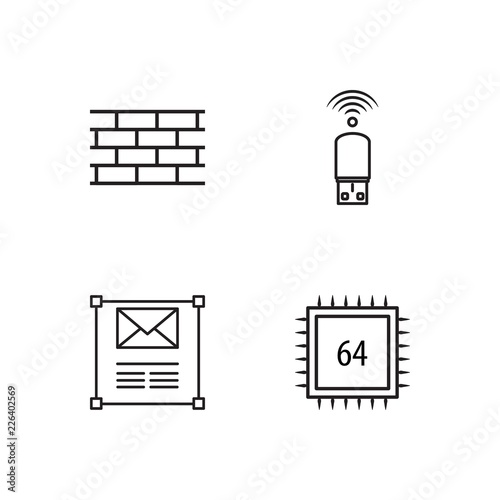 web simple outlined icons set