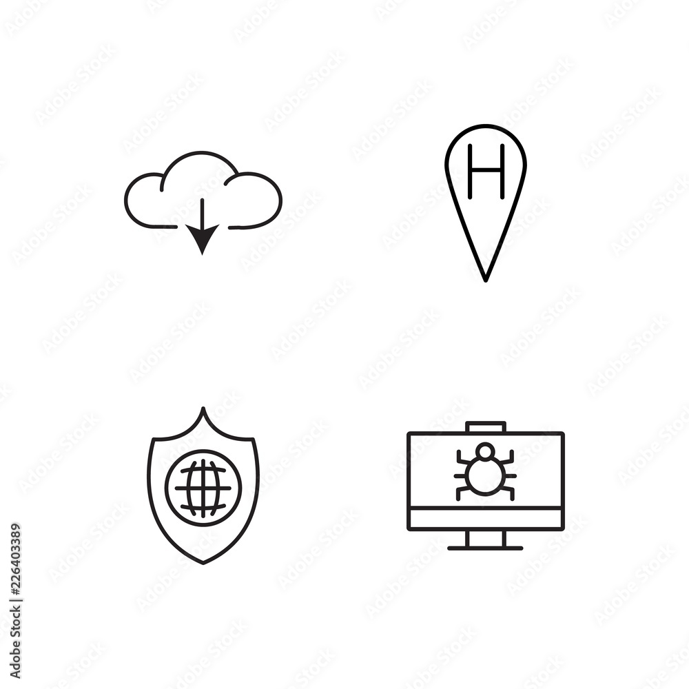 web simple outlined icons set