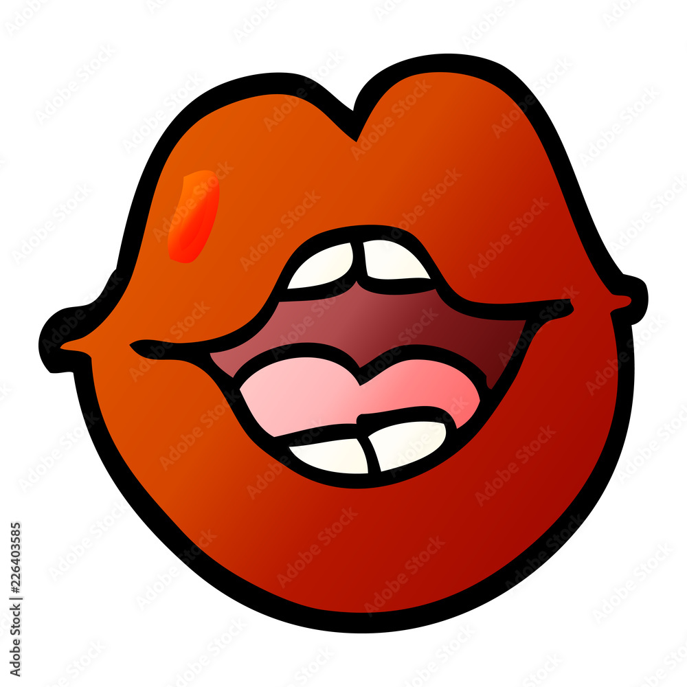 vector gradient illustration cartoon red lips vector gradient illustration cartoon red lips