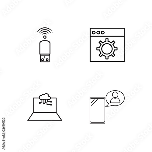 web simple outlined icons set