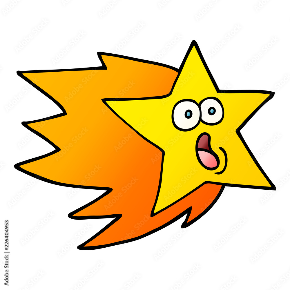 vector gradient illustration cartoon shooting star vector gradient illustration cartoon shooting star