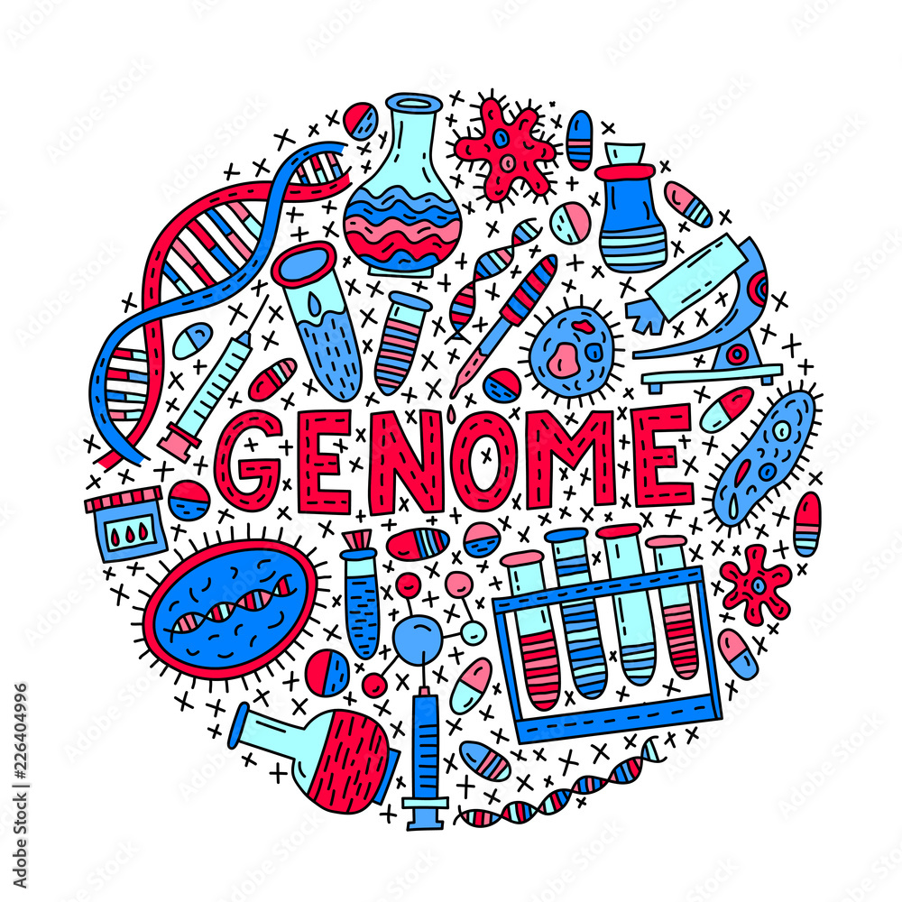Genome. Circle doodle Illustration