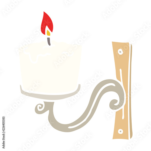 flat color illustration cartoon old candle holder