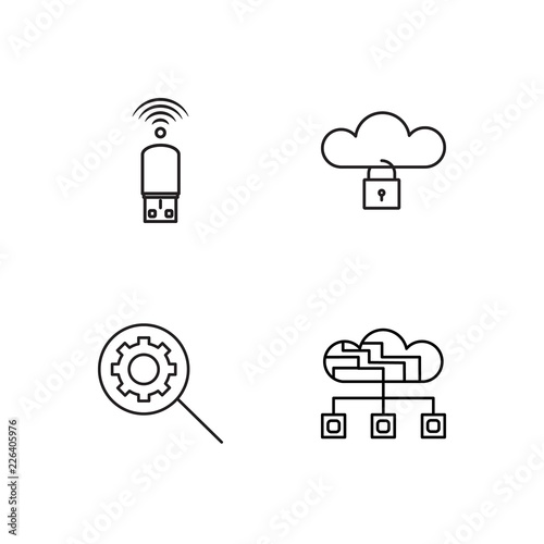 web simple outlined icons set