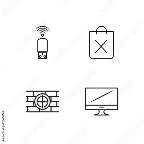 web simple outlined icons set