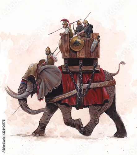 Canvas Print War elephant illustration, army of Carthage