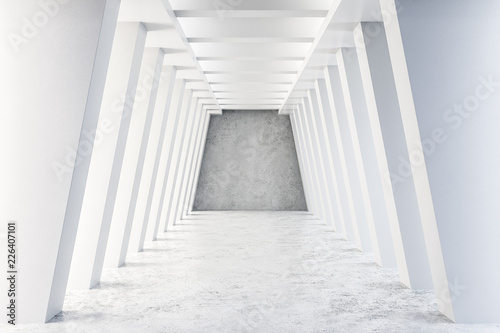 Fototapeta Naklejka Na Ścianę i Meble -  White concrete tunnel interior