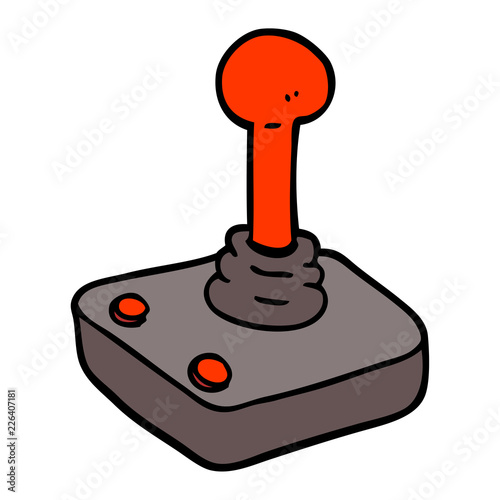 hand drawn doodle style cartoon joystick