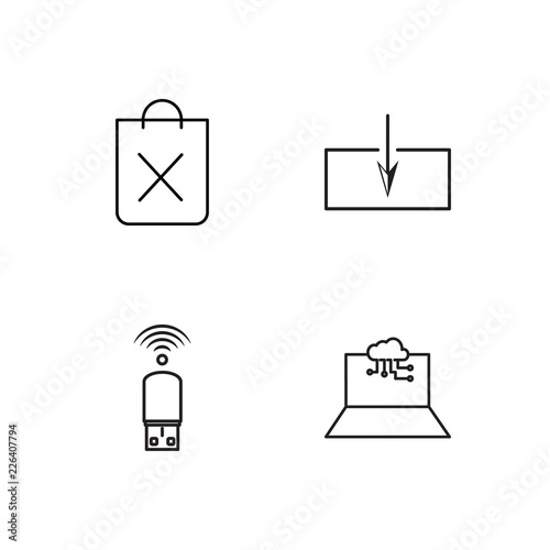 web simple outlined icons set