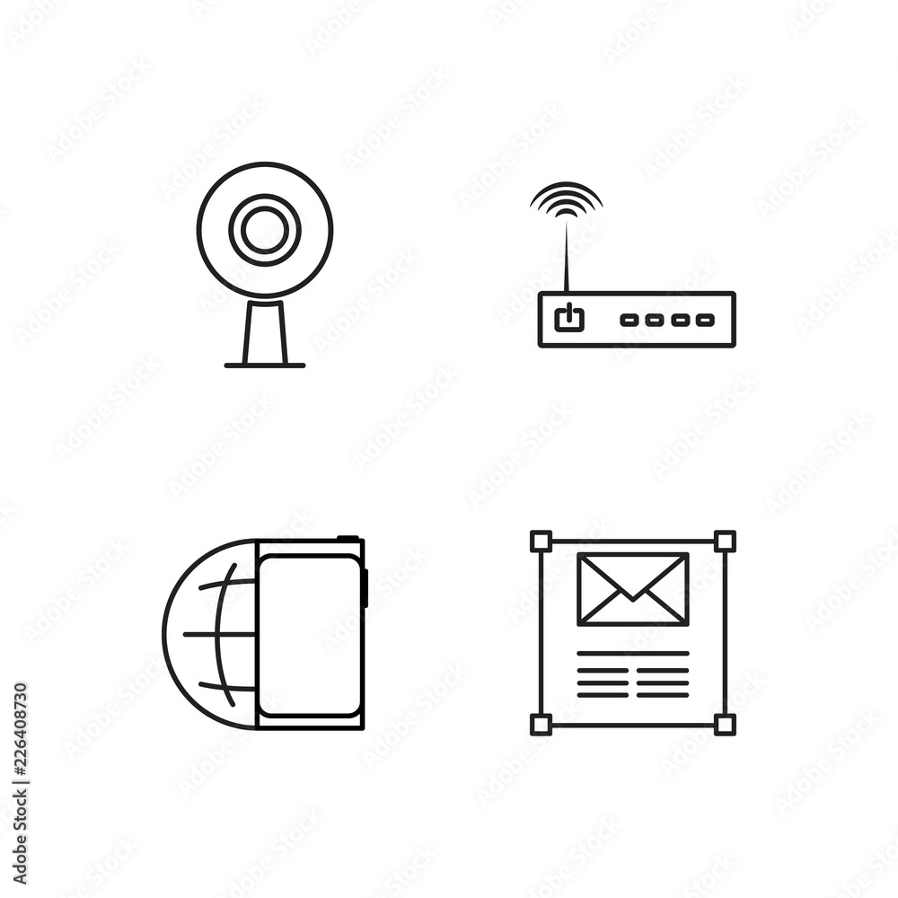 web simple outlined icons set