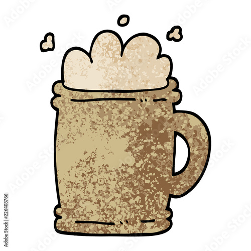 grunge textured illustration cartoon beer tankard