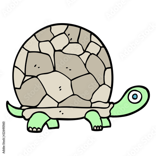 hand drawn doodle style cartoon tortoise