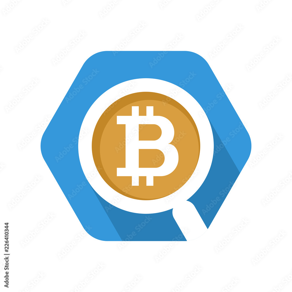 hexagon shape icon with the bitcoin trading analysis concept hexagon shape icon with the bitcoin trading analysis concept