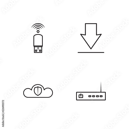 web simple outlined icons set