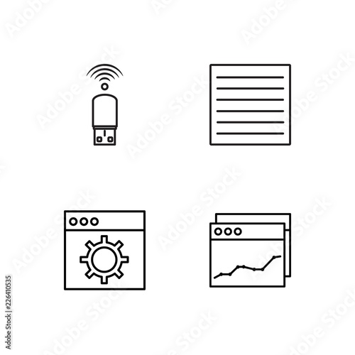web simple outlined icons set