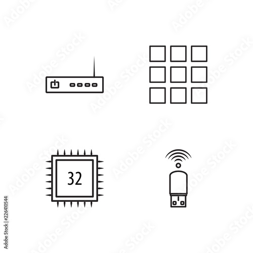 web simple outlined icons set