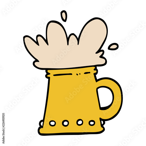 hand drawn doodle style cartoon beer tankard