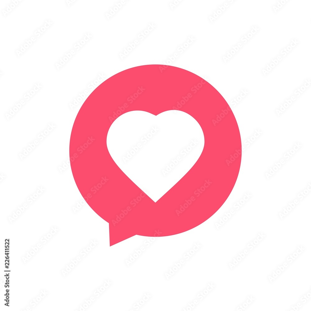Heart love and Communication or chat logo template