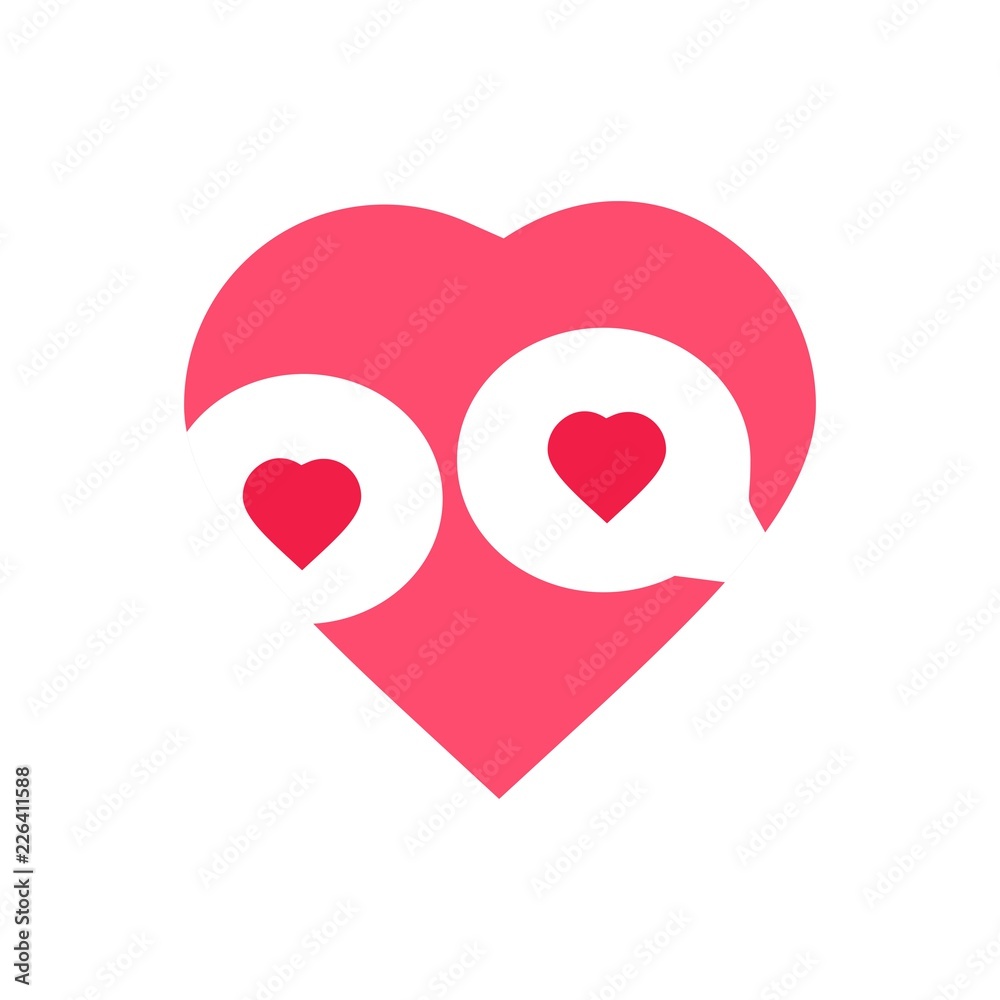 Heart love Icon vector.Communication messages icon Heart love Icon vector.Communication messages icon