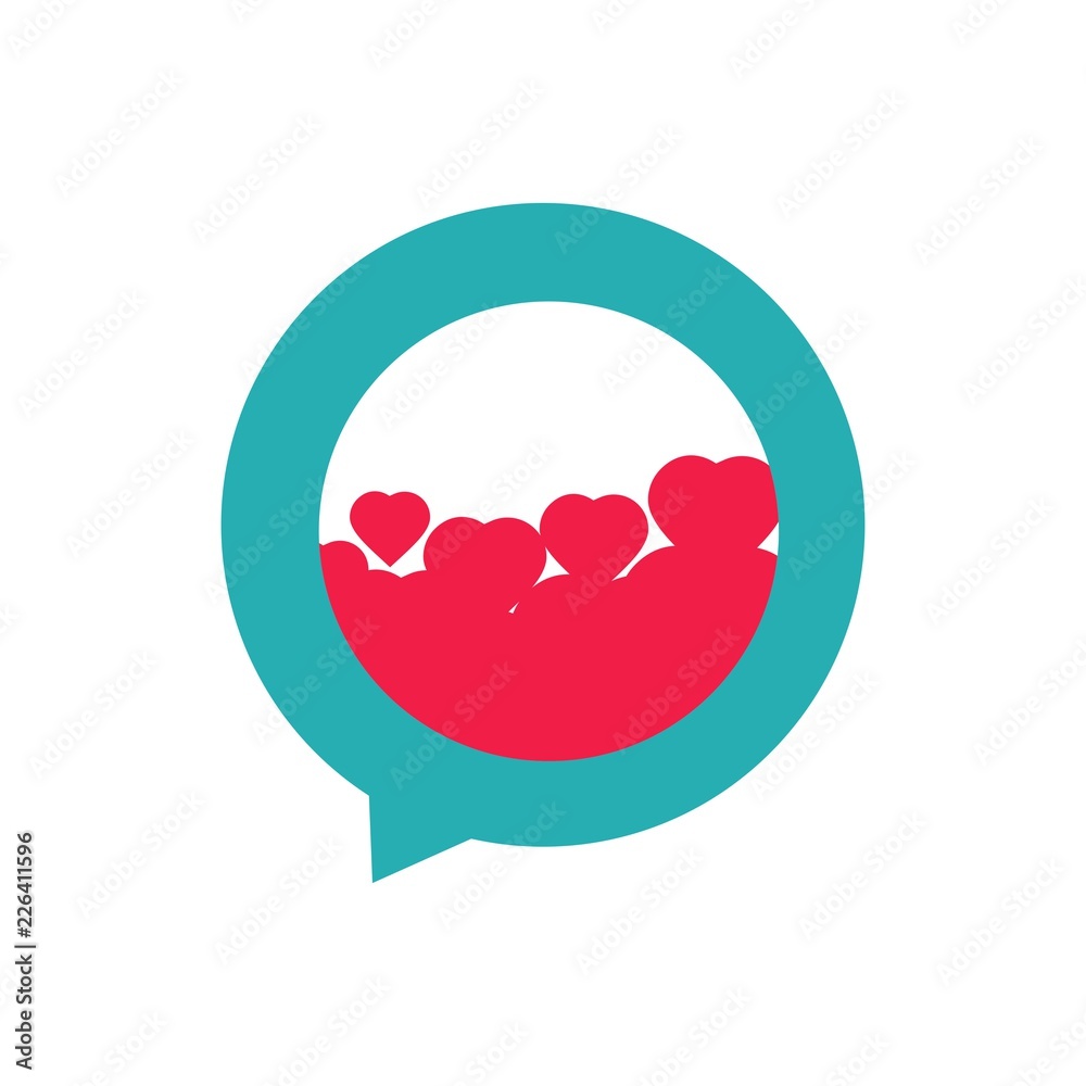 Heart love Icon vector.Communication messages icon Heart love Icon vector.Communication messages icon