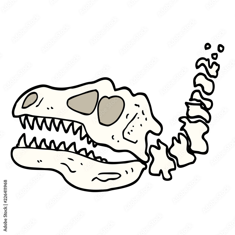 hand drawn doodle style cartoon dinosaur bones Stock Vector | Adobe Stock