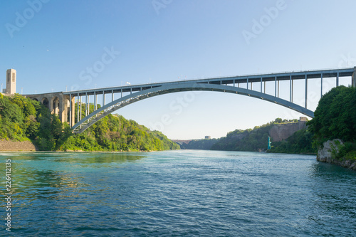 The Niagara Falls International Rainbow Bridge is an arch bridge across the Niagara River. © vasen
