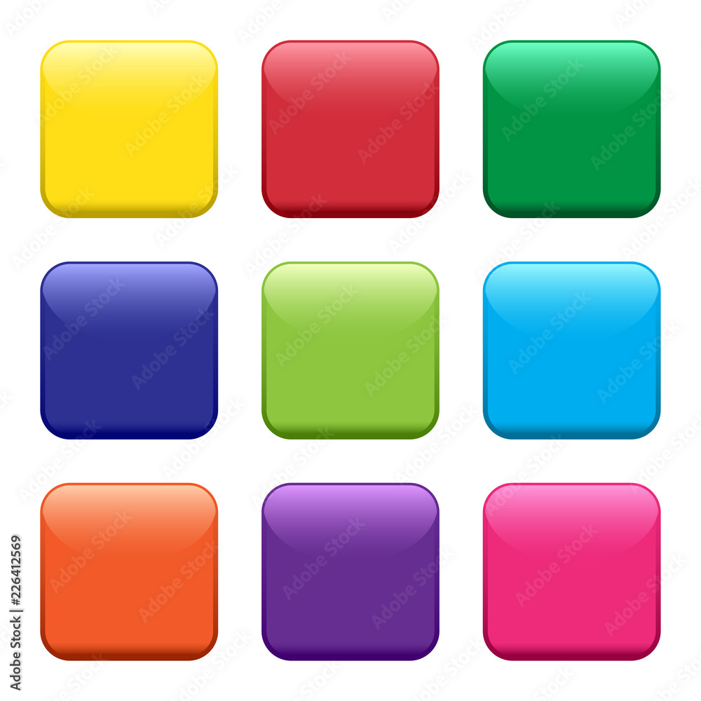 Colorful squared buttons. Vector illustration Stock Vector | Adobe Stock