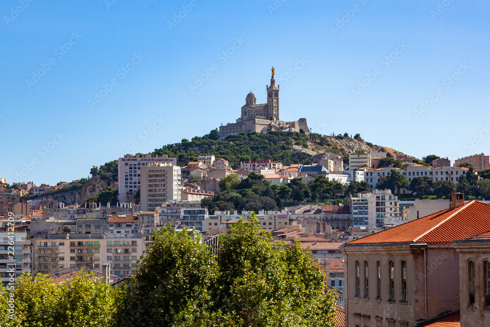 Notre Dame De La Garde cathedral church in Marseille - France