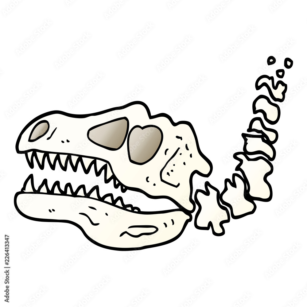 vector gradient illustration cartoon dinosaur bones vector de Stock | Adobe  Stock