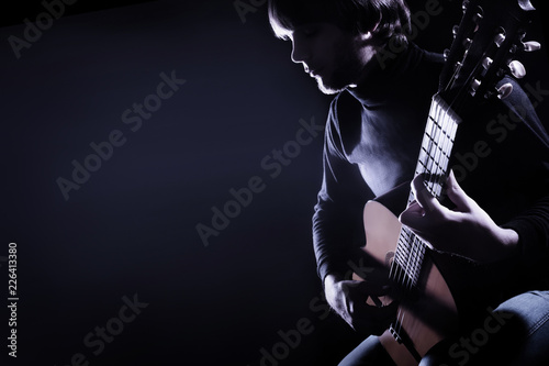 Acoustic guitar player. Classical guitarist © Alenavlad