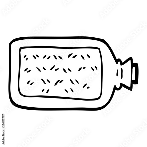 black and white cartoon hot water bottle