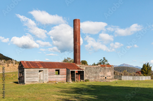 remains of Blackwater gold mine in Waiuta, West Coast, New Zealand