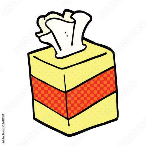 comic book style cartoon tissue box