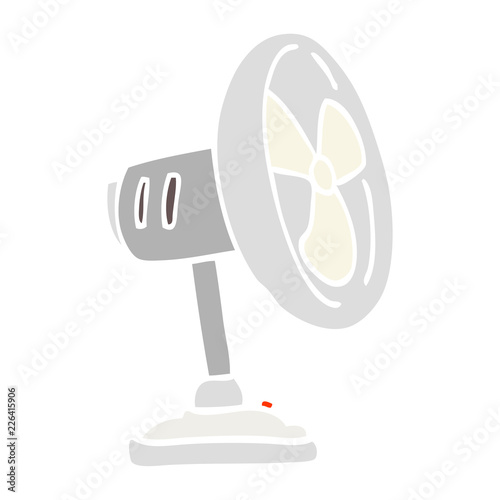 flat color illustration cartoon desktop fan