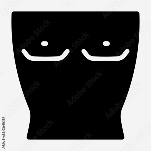 Glyph male chest pixel perfect vector icon