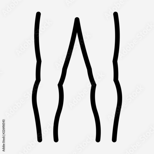 Outline male legs pixel perfect vector icon