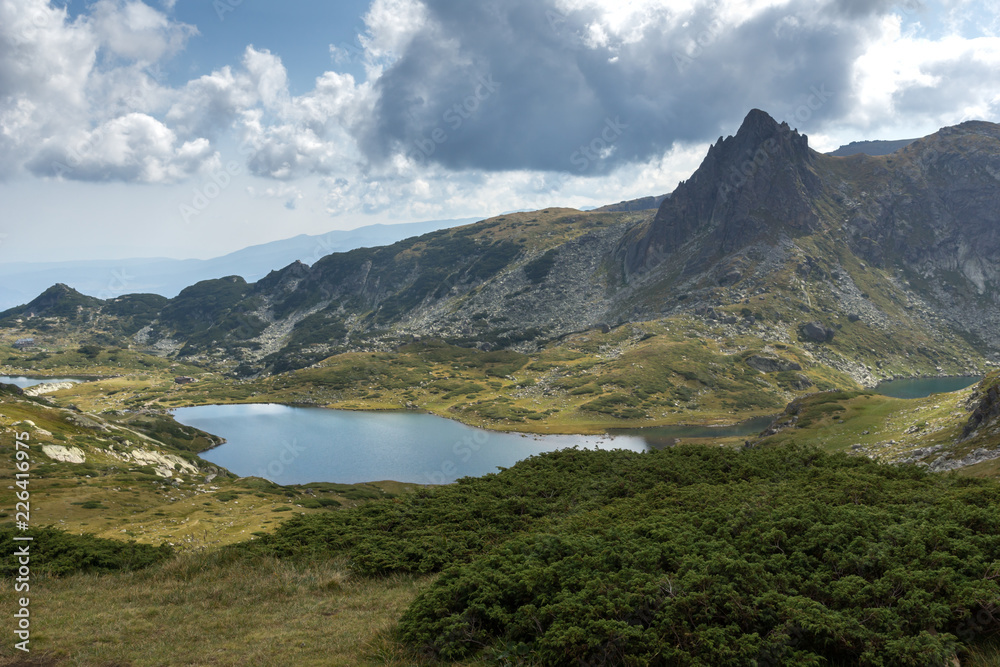 Summer view of The Twin Lake, Rila Mountain, The Seven Rila Lakes, Bulgaria