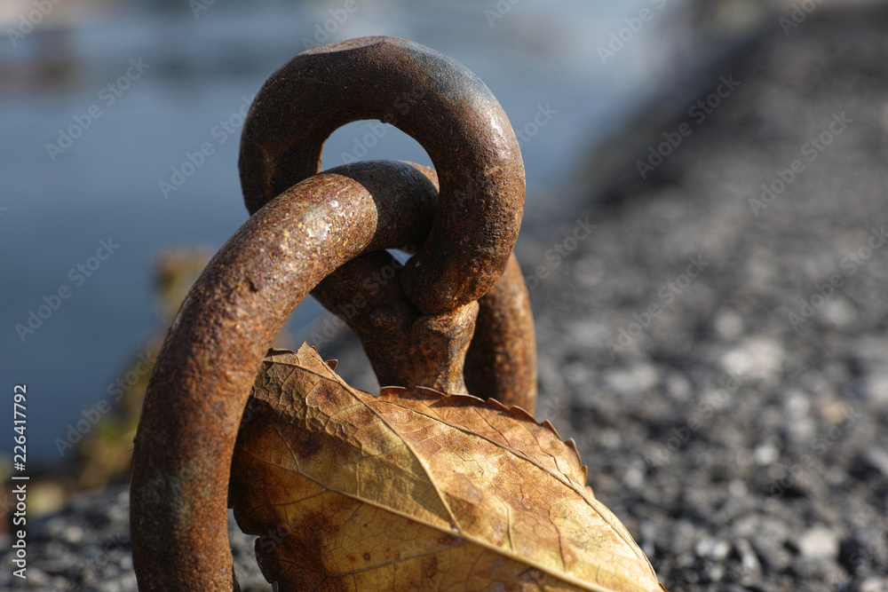 Naklejka premium old rusty chain