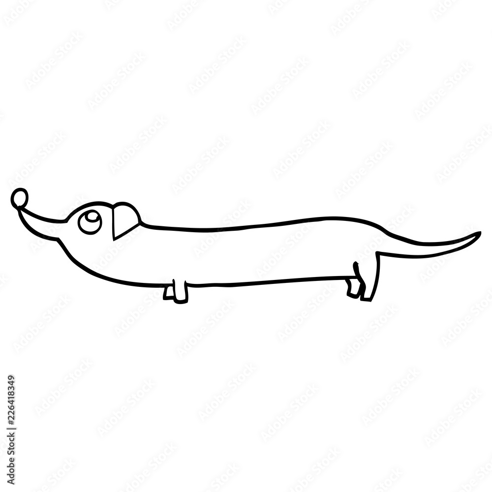 black and white cartoon dachshund black and white cartoon dachshund