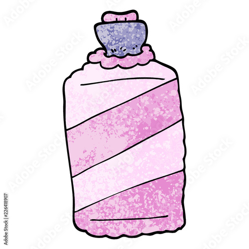 grunge textured illustration cartoon hot water bottle