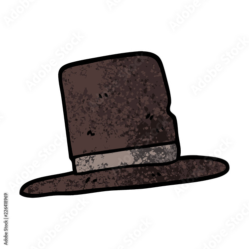 grunge textured illustration cartoon top hat
