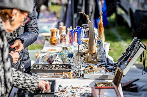Dishes on car-boot sale in London