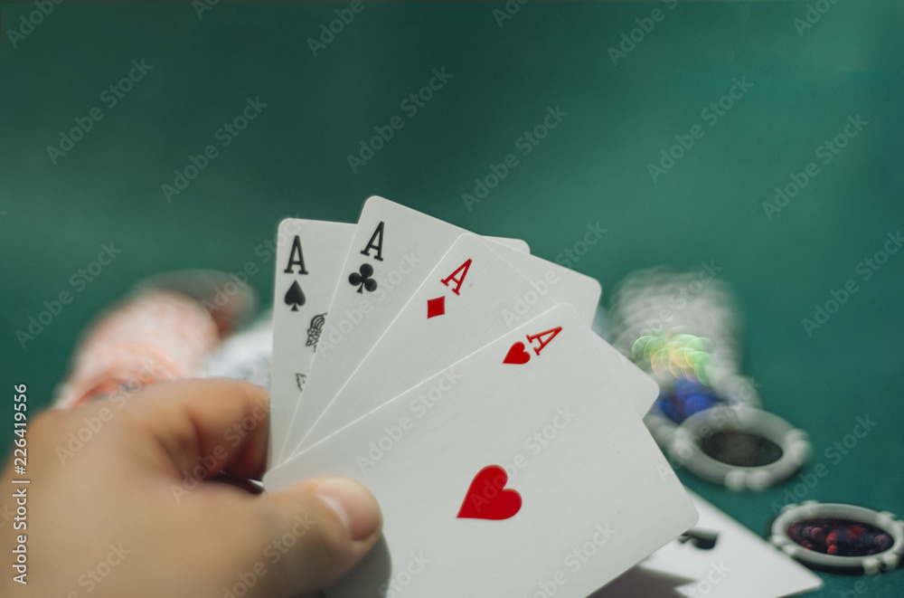 Obraz premium Poker chips and cards