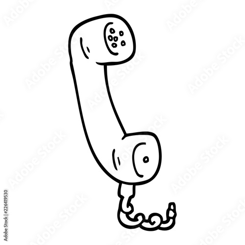 black and white cartoon telephone handset