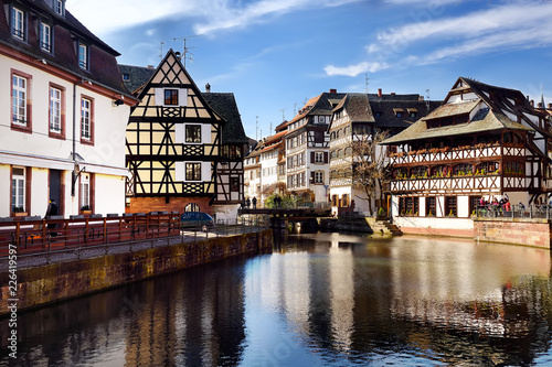 Famous district "La Petite France" in Strasbourg, Alsace, France.