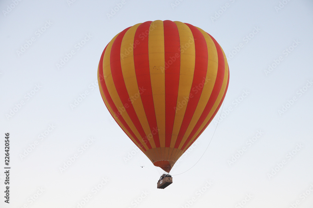 Naklejka premium Hot Air Balloon flight over Gold Coast Hinterland, Queensland, Australia at sunrise in mid winter