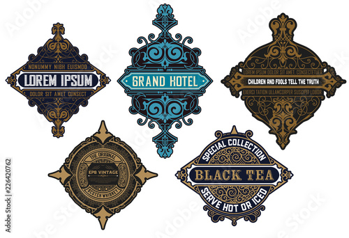 Set of 5 Logos or badges for packing