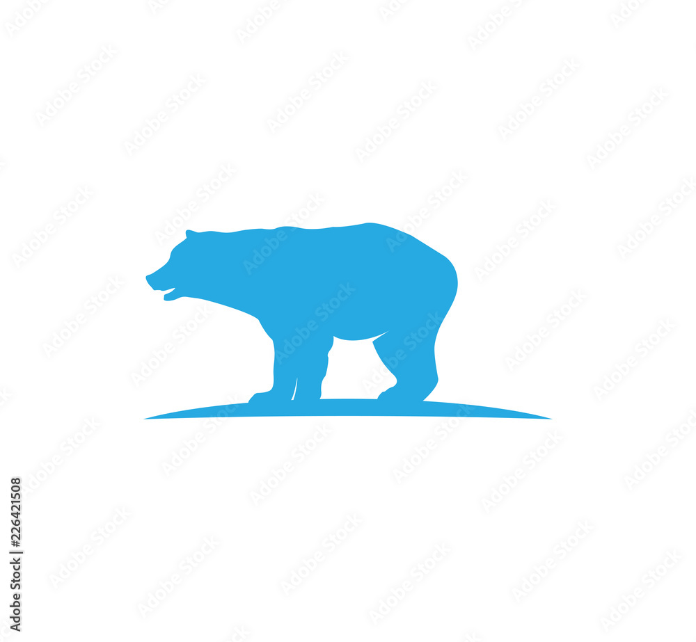 Fototapeta premium animal bear on park land vector illustration logo design